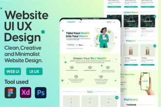 do professional UI UX landing page and web template design
