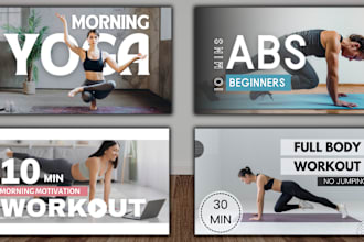 design youtube thumbnails for fitness gym sports and  workout in 2 hours