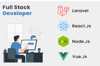be full stack developer laravel react js  node js vue js