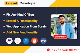 fix, develop php laravel web application