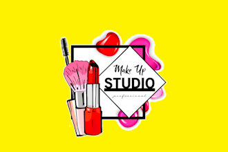 do elegant makeup logo design with unlimited revision