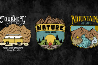 create awesome design mountain, nature and outdoor