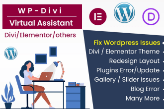 be your wordpress divi, elementor virtual assistant VA