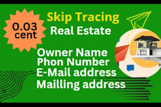 provide skip tracing service for real estate with low price