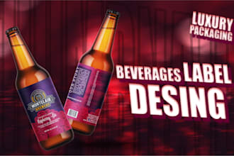 do bottle label design for gin, vodka, beer, wine and whisky