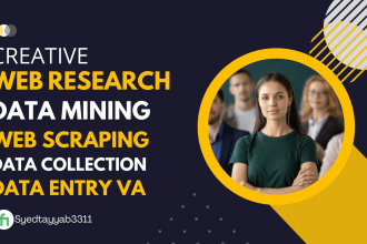 do data entry and web research, data mining and web scraping, data collection