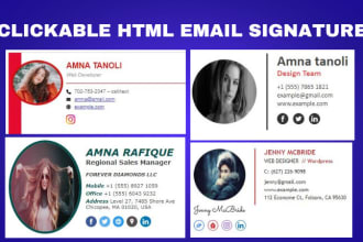 create a clickable html email signature, html email signature