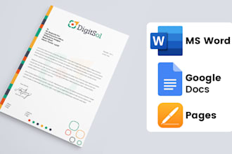 create custom letterheads editable in word, google docs, and pages