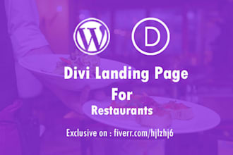 design landing page for restaurant using divi page builder