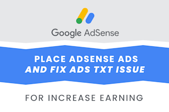place adsense ads and fix ads txt issue for increase earning