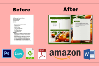 design and format your cookbook, recipe book, meal plan
