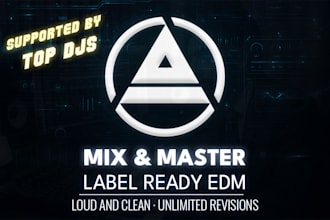 mix, master, produce edm professionally with top dj support