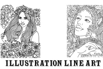 draw digital sketch and line art illustration
