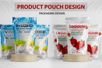 do packaging box design, food product pouch design, products label design