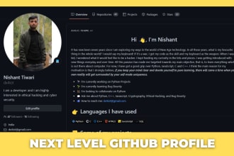 create a stunning github profile page for you