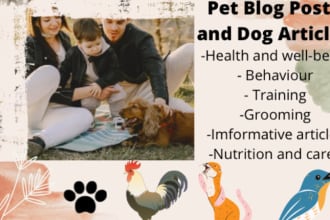 write pet blog posts and dog articles