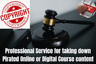 remove pirated digital or online course content from internet by dmca