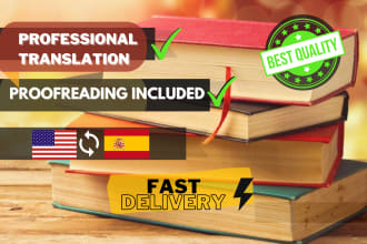do a professional book translation from english to spanish