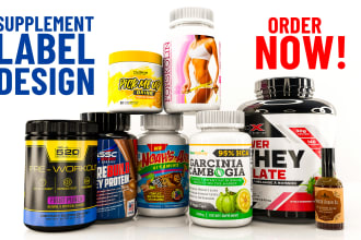 design amazon supplement labels, cbd and vitamins