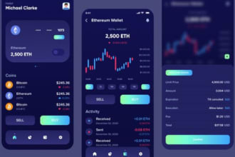 design figma blockchain app, crypto wallet app with app icon design