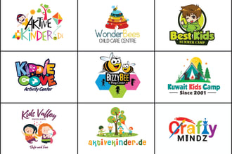 design education preschool daycare childcare baby shop logo