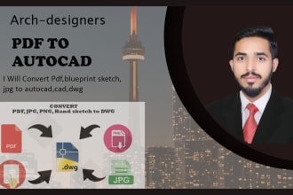 draft pdf, sketch, jpg, blueprint to autocad, cad, dwg