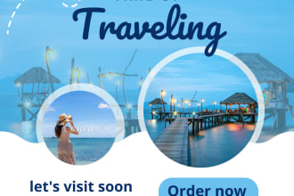 design travel poster, instagram poster or calendar design