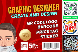 generate qr code maker barcode label price tag sticker custom qr logo design qr
