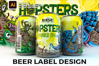 design creative labels beer, wine, and all products
