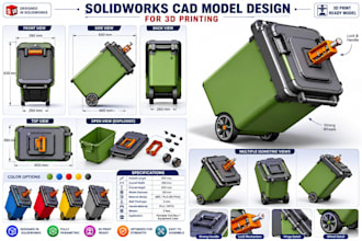 do cad design, 3d modeling, rendering using creo and solidworks