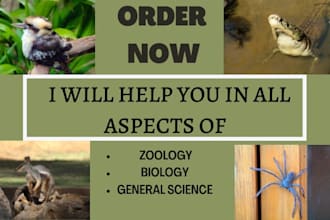 be your tutor of biology and zoology