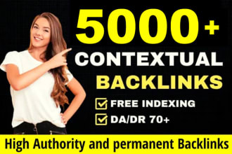 5000 white hat SEO backlinks, high authority dofollow links, blog posts