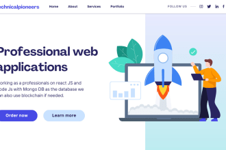 create web apps, nft marketplace, dashboard, admin panels using react and node