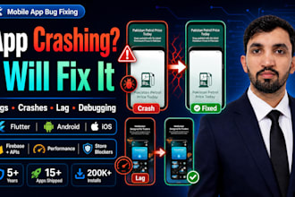 fix flutter android ios app bugs and crashes