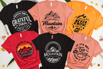 do adventure mountain outdoor hiking or summer t shirt design