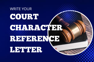 make a court personal character reference letter for court