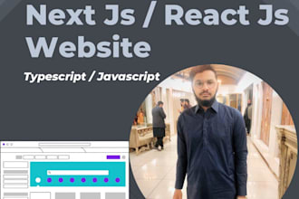 build next js, react js website with typescript, javascript