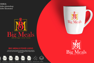 design food, cafe, bbq and restaurant logo