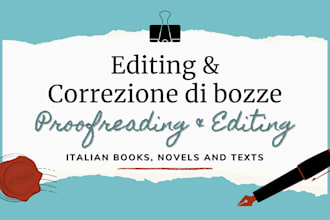 proofread and edit your italian book, novel or text