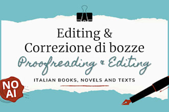 proofread and edit your italian book, novel or text