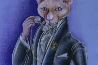 create a watercolor portrait of your pet