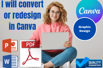 create, redesign or convert using canva