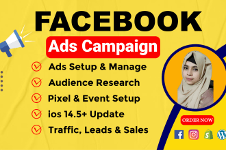 setup and manage profitable facebook ads campaign