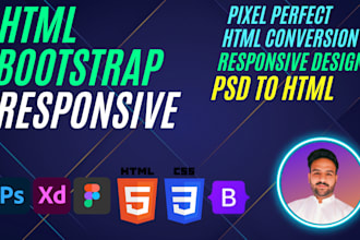 design bootstrap website convert PSD to HTML xd to HTML bootstrap 5 responsive
