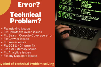 fix technical problem, index coverage errors and technical SEO