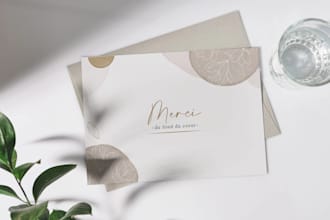 design a thank you card, product insert card, business card
