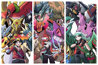 draw your pokemon team and you as a trainer