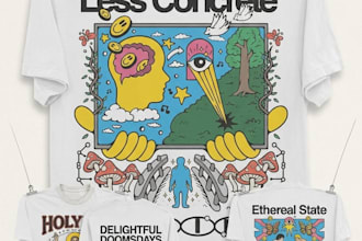 design an edgy streetwear graphic tee in vintage 90s style