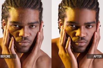 retouching of male portraits, photos of men, model retouch