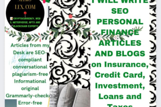 write SEO insurance blogs on health, life, auto, home, and tech articles